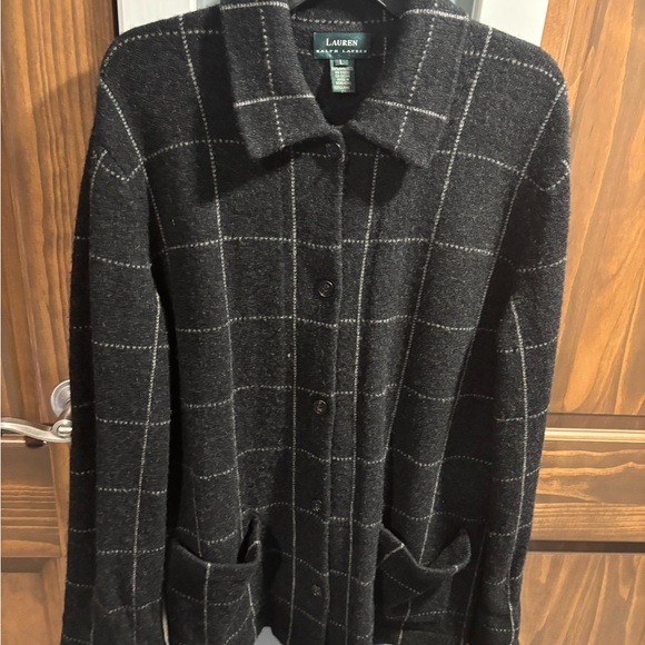 Lauren Ralph Lauren 100% Lambswool Cardigan Sweater Women’s Size L - Picture 3 of 8
